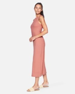 Side Slit Maxi Dress -Honey Fashion Shop 3hkd0248 faded rose 3