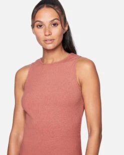 Side Slit Maxi Dress -Honey Fashion Shop 3hkd0248 faded rose 4