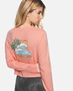 Hummel Cropped Long Sleeve Tee -Honey Fashion Shop 3hl2750303 coral almond 2 v2