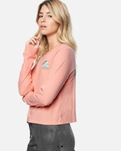 Hummel Cropped Long Sleeve Tee -Honey Fashion Shop 3hl2750303 coral almond 3 v2