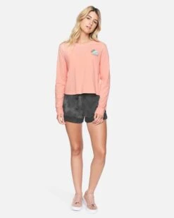 Hummel Cropped Long Sleeve Tee -Honey Fashion Shop 3hl2750303 coral almond 4 v2