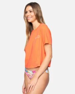 Dew Drop Washed Cropped Tee 10 Dew Drop Washed Cropped Tee -Honey Fashion Shop 3hs1570118 melon 2