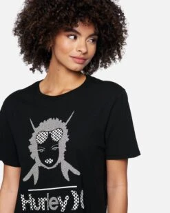 Hurley X Black Girls Surf Cropped Crew Short Sleeve T-Shirt 10 Hurley X Black Girls Surf Cropped Crew Short Sleeve T-Shirt -Honey Fashion Shop 3hs1570669 caviar 4