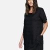 Boxy T-Shirt Dress 2 Boxy T-Shirt Dress -Honey Fashion Shop 3hwd0188 black textured stripe 1