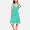 Peasant Midi Dress -Honey Fashion Shop 3hwd0531 green blue 1