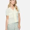 Flap Pocket Button Down -Honey Fashion Shop 3hws0237 seedpearl 1 v2