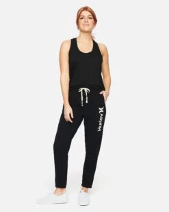 HURLEY One And Only Fleece Jogger 11 HURLEY One And Only Fleece Jogger -Honey Fashion Shop CW3264 BLACK WHITE 4 vv3
