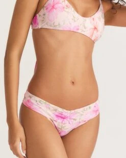 LoveShackFancy X Hurley - Hibiscus Cheeky Reversible Hipster Bikini Bottom -Honey Fashion Shop HLSFB100 HIBISCUS 3