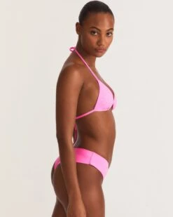 LoveShackFancy X Hurley - Rhinestone Fixed Tri Bikini Top -Honey Fashion Shop HLSFT106 COTTONCANDY 6