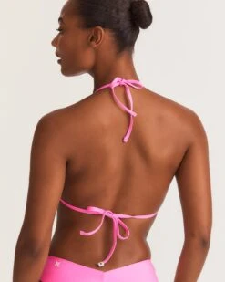 LoveShackFancy X Hurley - Rhinestone Fixed Tri Bikini Top -Honey Fashion Shop HLSFT106 COTTONCANDY 7