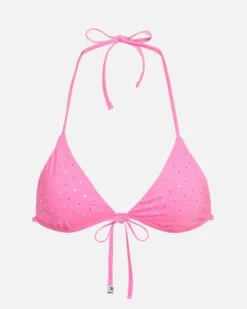 LoveShackFancy X Hurley - Rhinestone Fixed Tri Bikini Top -Honey Fashion Shop HLSFT106 COTTON CANDY 1