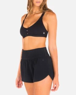 Hurley X Moore Aloha Solid 2.5" High Waist Boardshort 9 Hurley X Moore Aloha Solid 2.5" High Waist Boardshort -Honey Fashion Shop HS1068 BLACK 3