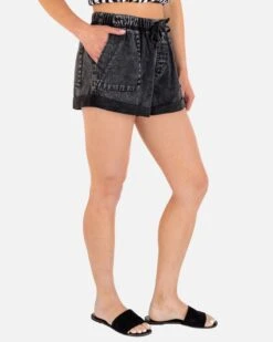 ARIA CUT OFF SHORT -Honey Fashion Shop HU006SH3 BLACK 3