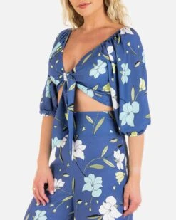 POPPY CROP TOP -Honey Fashion Shop HU008W3 DARKBLUE 3