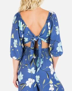 POPPY CROP TOP -Honey Fashion Shop HU008W3 DARKBLUE 5