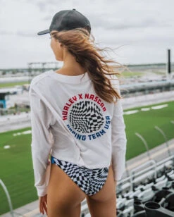 Nascar Team USA Crop Long Sleeve Tee