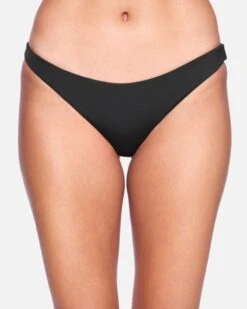 Solid Moderate Bikini Bottom -Honey Fashion Shop hb1007 black 2