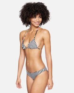 Flora Reversible Moderate Bikini Bottom -Honey Fashion Shop hb1128104 flora black stripe 5