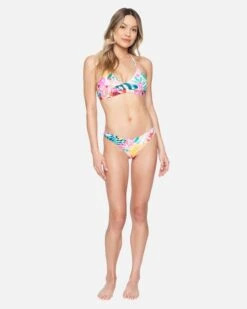 Floral Pop Moderate Bikini Bottom 10 Floral Pop Moderate Bikini Bottom -Honey Fashion Shop hb1166 floral pop multi 4