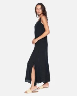 Solid Maxi Coverup -Honey Fashion Shop hc0075 black 3