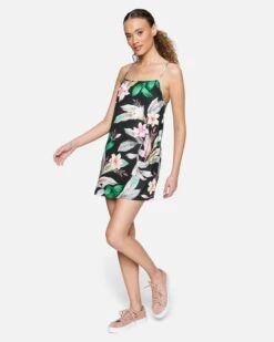 Flora Slip Mini Dress Cover Up -Honey Fashion Shop hc0123101 flora black 3