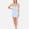 Daisy Me Tie Front Mini Dress 2 Daisy Me Tie Front Mini Dress -Honey Fashion Shop hc0196 bluebell 1