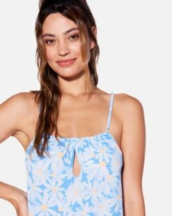 Daisy Me Tie Front Mini Dress -Honey Fashion Shop hc0196 bluebell 4