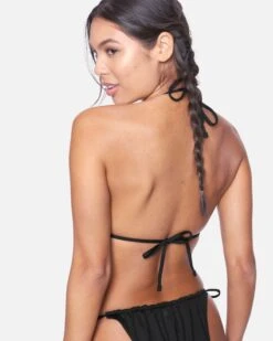Solid Itsy Bitsy Bikini Top -Honey Fashion Shop ht1016 black 3
