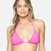 Solid Reversible Tri Bikini Top 2 Solid Reversible Tri Bikini Top -Honey Fashion Shop ht1111 fuchsia midnight plum 1 v2