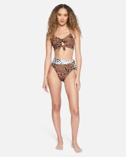 Animix Reversible Tie Front Halter Bikini Top 10 Animix Reversible Tie Front Halter Bikini Top -Honey Fashion Shop ht1138 animix latte 4
