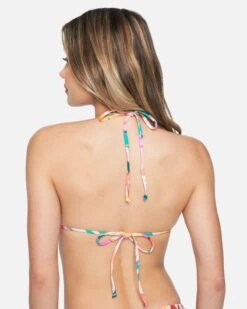 Floral Pop Rouched Tri Bikini Top 9 Floral Pop Rouched Tri Bikini Top -Honey Fashion Shop ht1159 floral pop multi 3