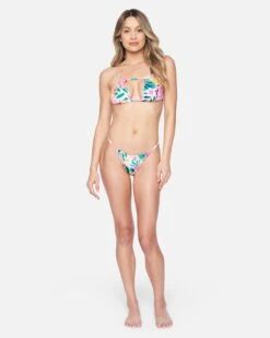 Floral Pop Rouched Tri Bikini Top 10 Floral Pop Rouched Tri Bikini Top -Honey Fashion Shop ht1159 floral pop multi 4