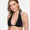 Coastal Soft Tie Halter -Honey Fashion Shop ht1229 black white 1