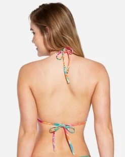 Bahia Reversible High Neck Top -Honey Fashion Shop ht1295 electric pink 3