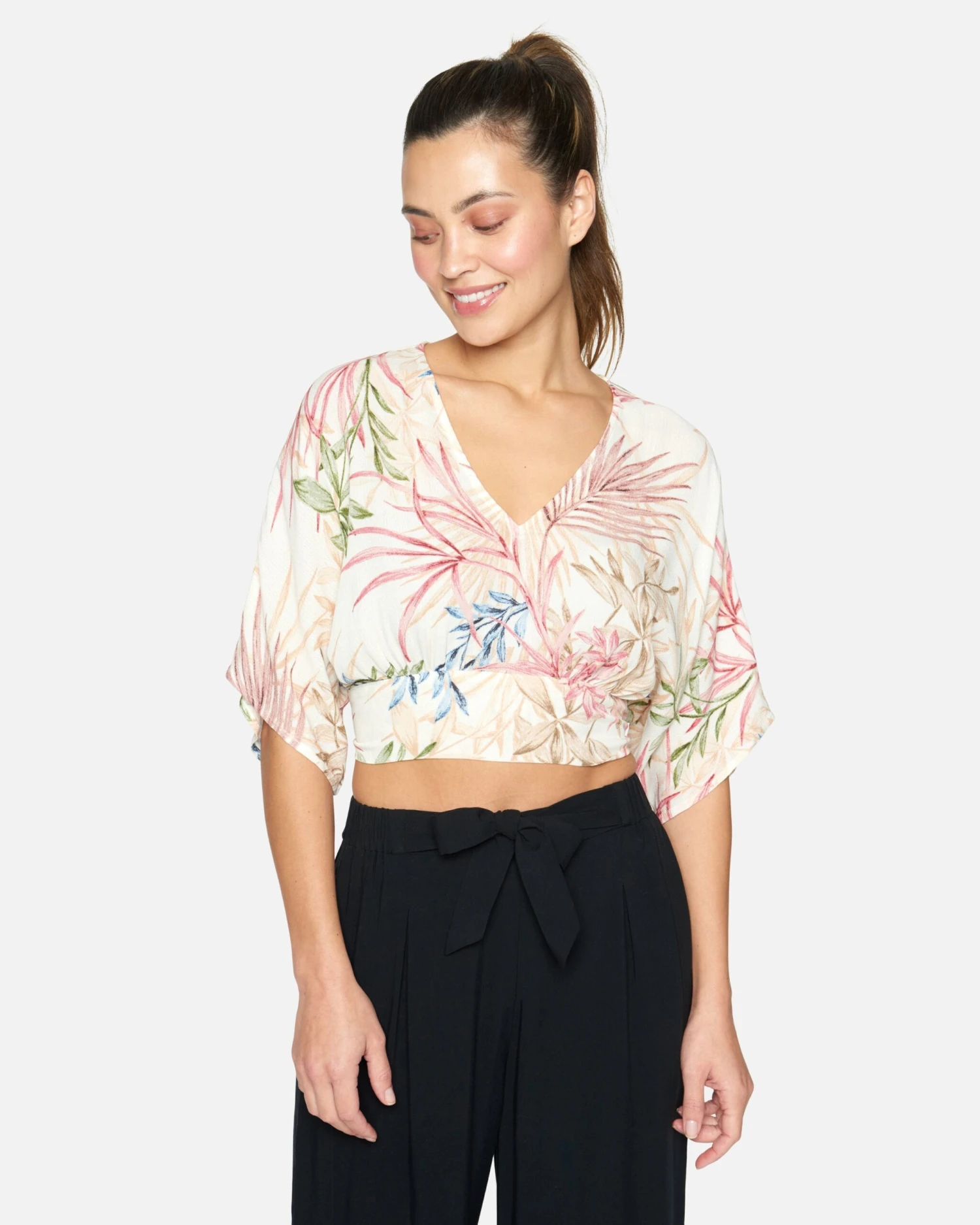 SUMMER PALM FLOUNCE TOP 3 SUMMER PALM FLOUNCE TOP