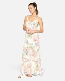 SUMMER PALM RUFFLE MAXI DRESS -Honey Fashion Shop hu004d3 cream multi 3