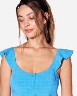Window Pane Crop Top 10 Window Pane Crop Top -Honey Fashion Shop hu027w3 blue 4