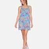 Flora Mini Dress -Honey Fashion Shop hu038d3 blue floral 1